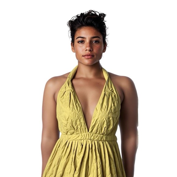 Jean Paul Gaultier for Target Cocktail Fairy Halter Dress Small Junior 7 Yellow - Picture 2 of 15